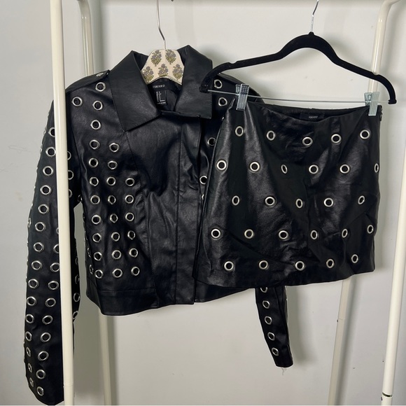 Jackets & Blazers - Leather Embellished Set